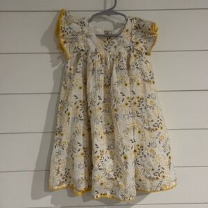 Shabby Chic Yellow and White Floral Kids Dress